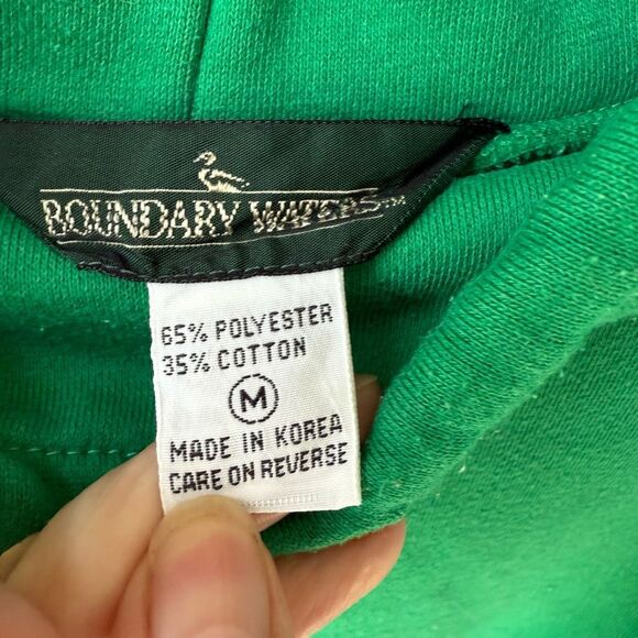 Vintage 80s 90s Boundary Waters Green Sweatsuit Track Suit Sweatshirt Sweatpants - Picture 7 of 7